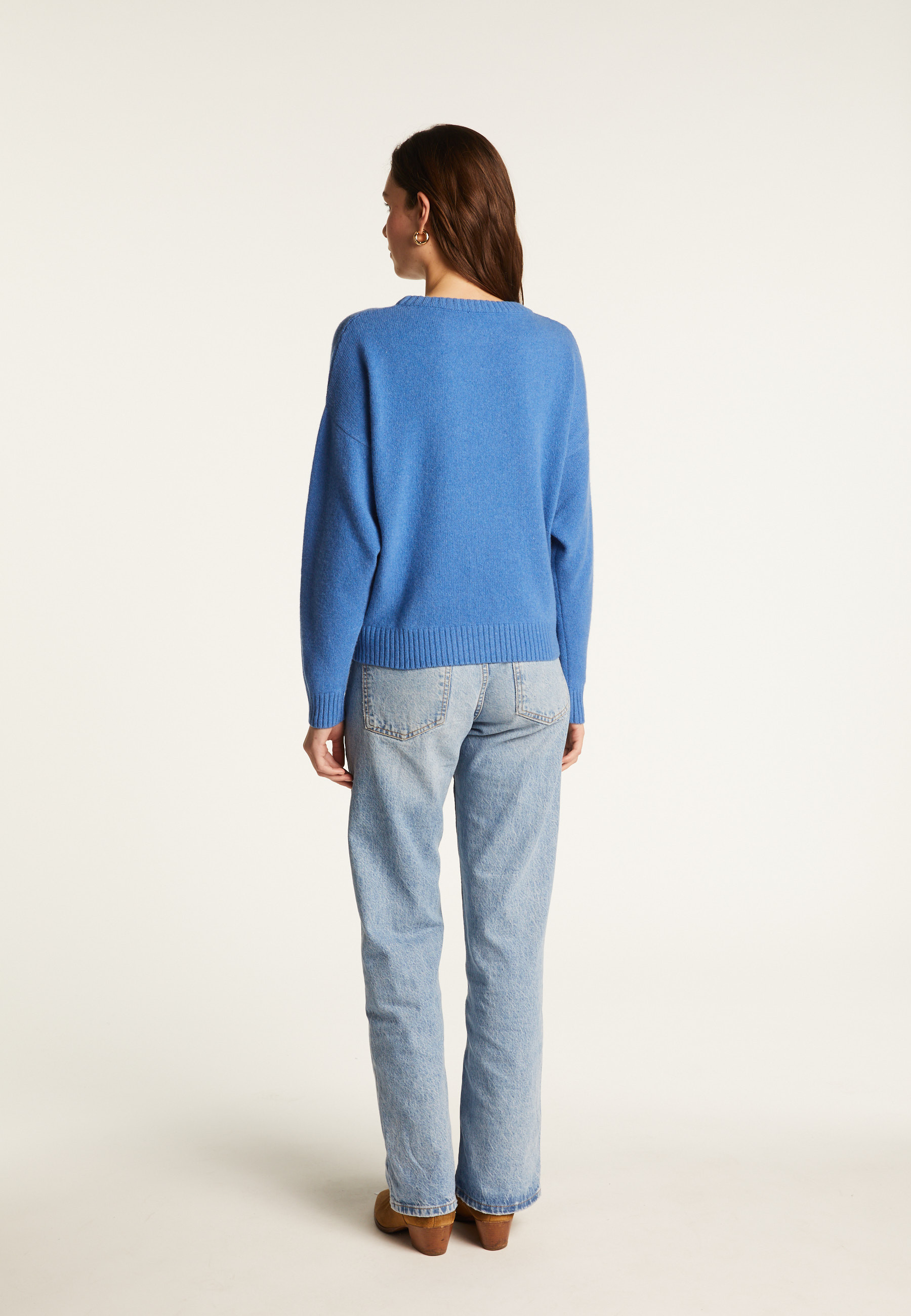 Loose sweater with pockets in recycled cashmere and wool - Davina