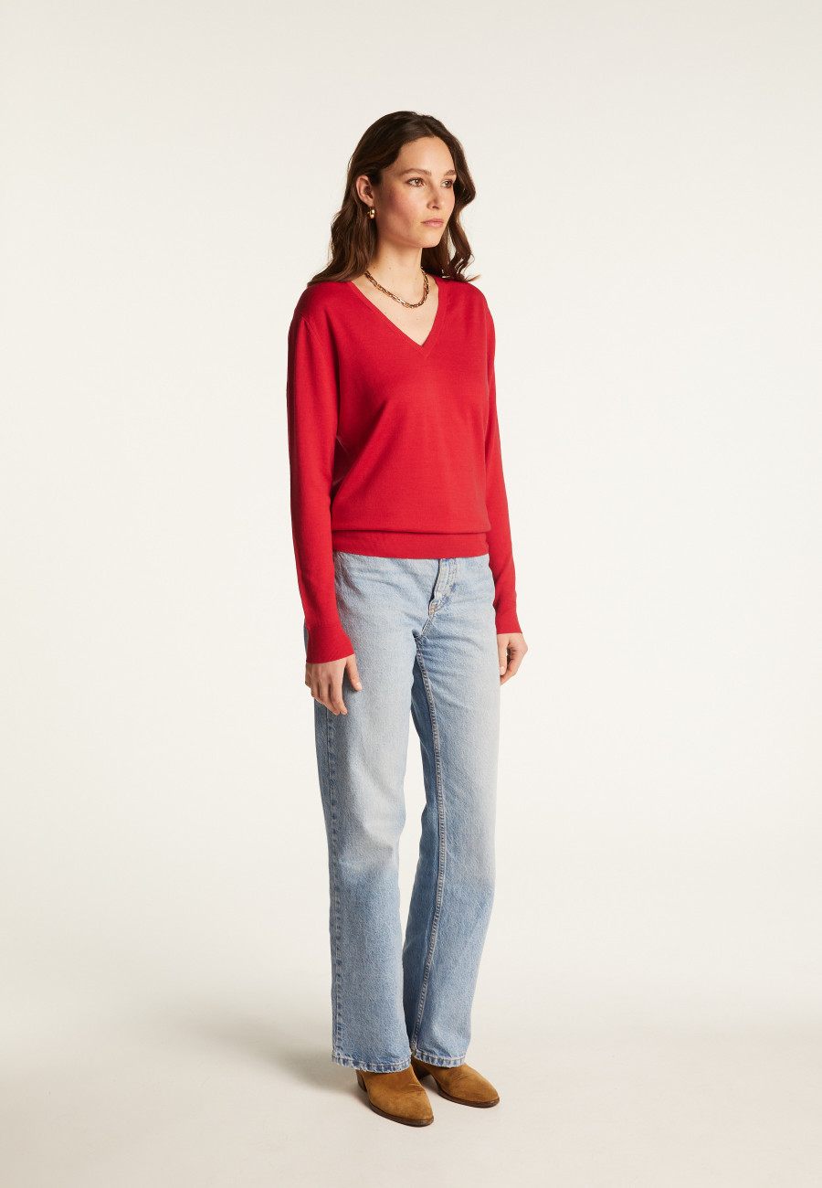 V-neck in merino wool - Arya