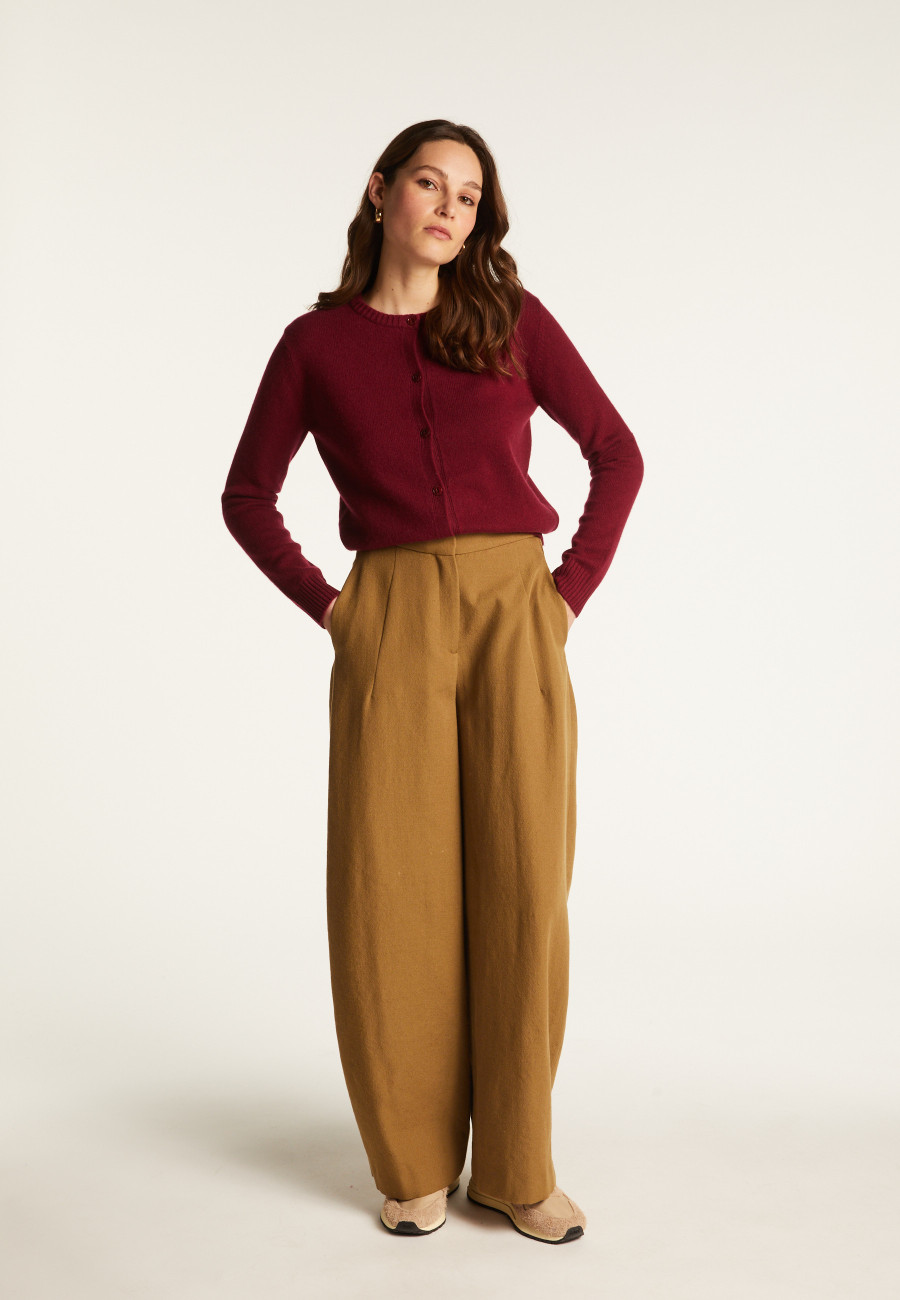 Round neck cashmere cardigan with buttoned - Adelys