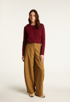 Round neck cashmere cardigan with buttoned - Adelys