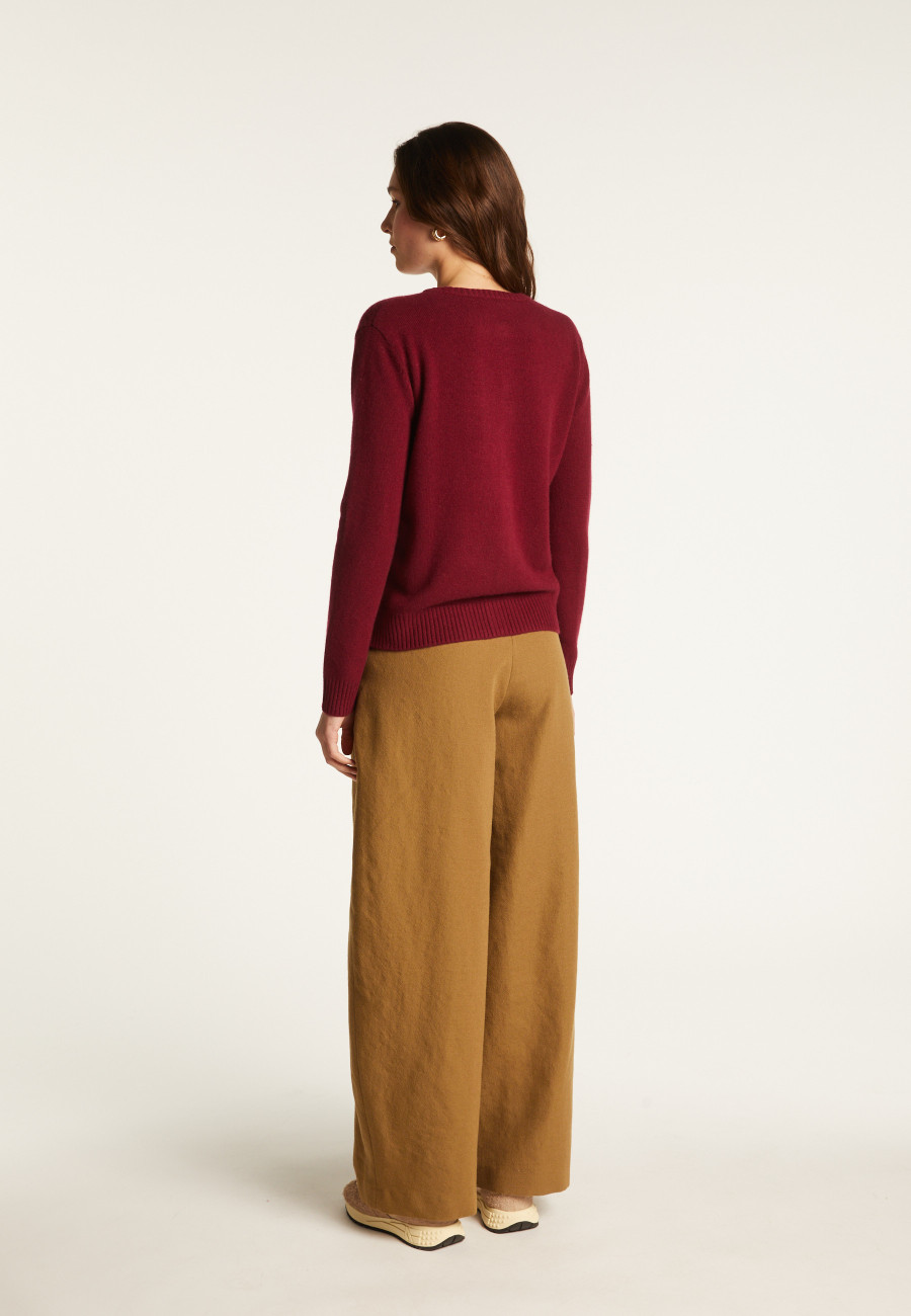 Cardigan de cashmere com gola redonda e botões - Adelys