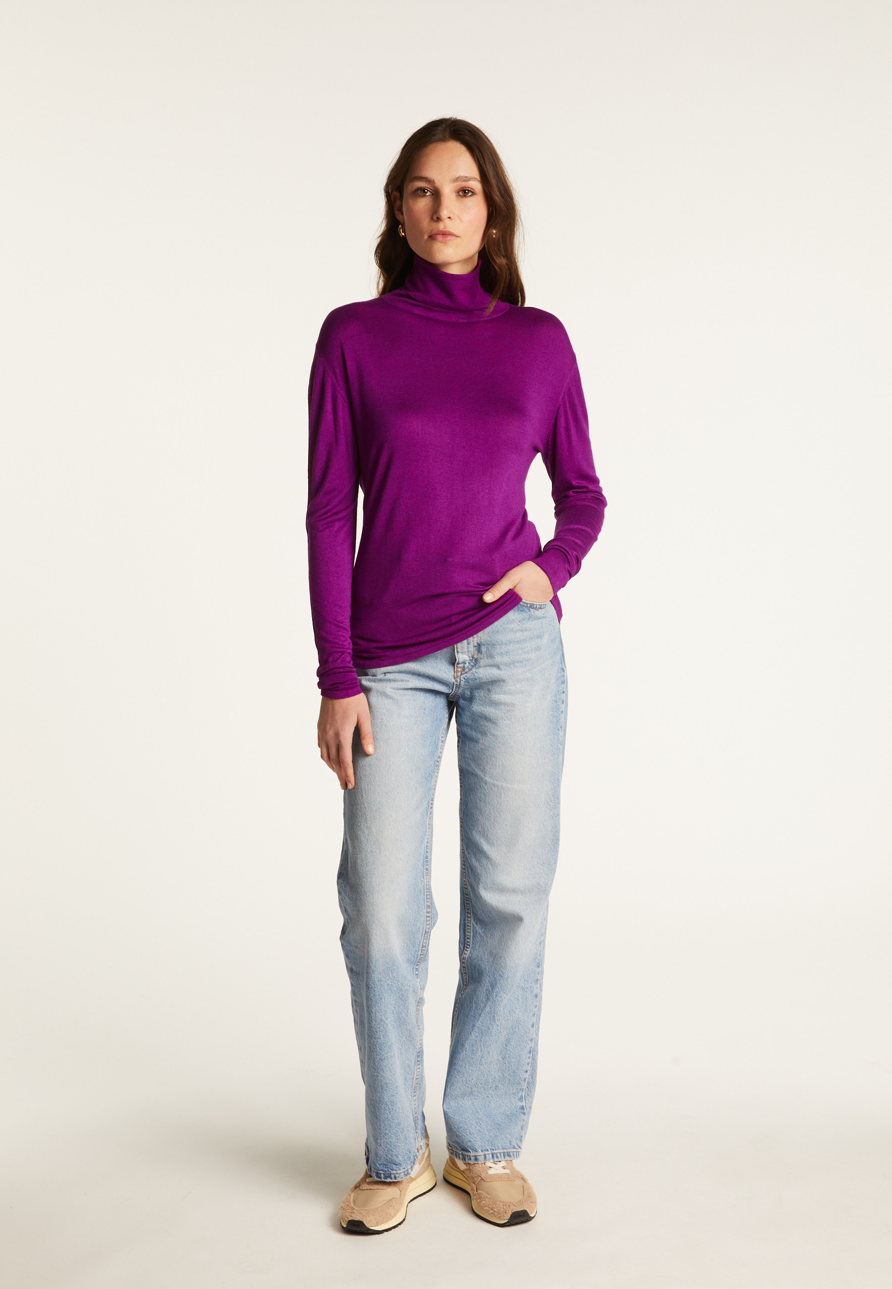 Bamboo cashmere turtleneck t-shirt - Aerio