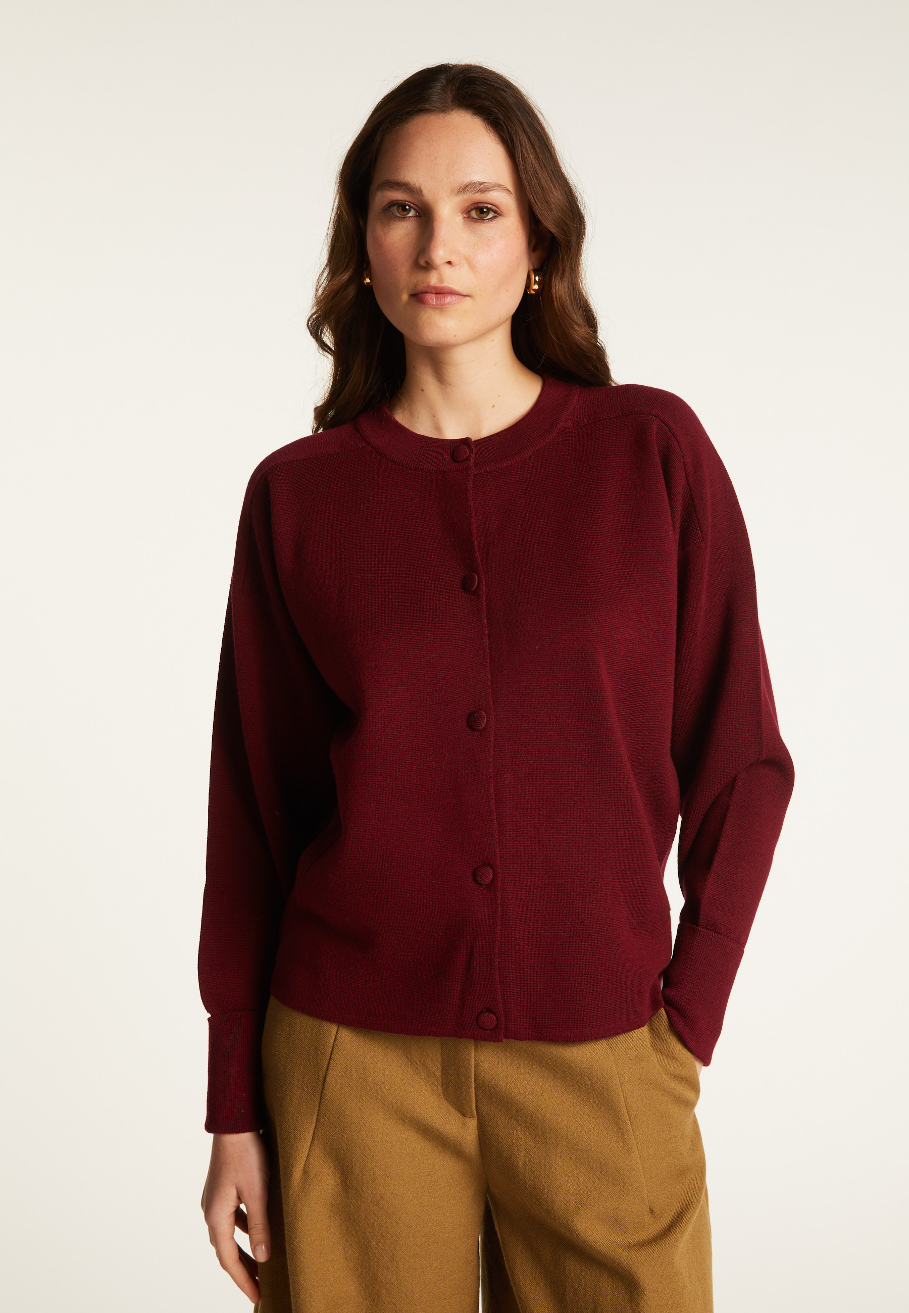 Veste boutonnée à poches en laine mérinos - Gaspard