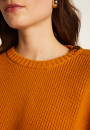 Merino wool round neck buttoned shoulder sweater - Gao