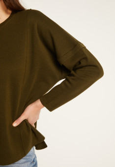 Loose-fit round-neck sweater in merino wool - Guerande