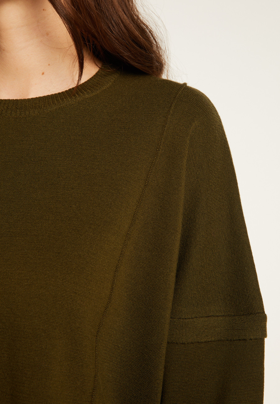 Loose-fit round-neck sweater in merino wool - Guerande