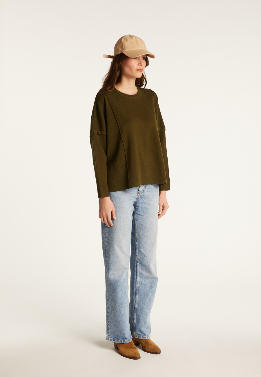 Loose-fit round-neck sweater in merino wool - Guerande