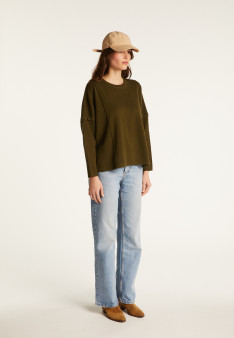 Loose-fit round-neck sweater in merino wool - Guerande