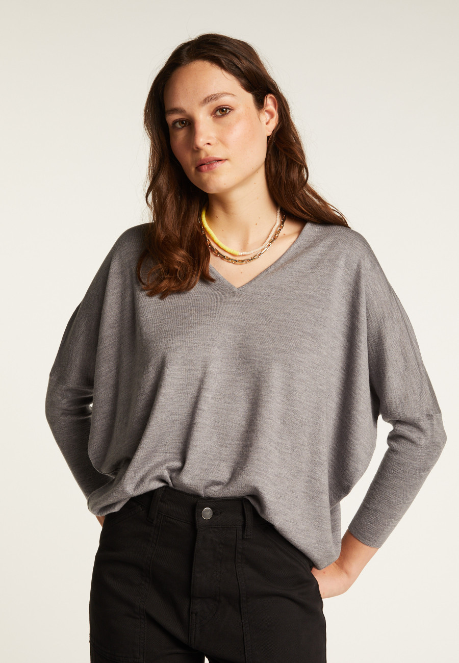 Merino wool V-neck sweater - Boxe