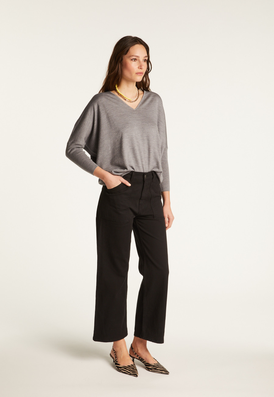 Suéter de lã com manga morcego - Boxe