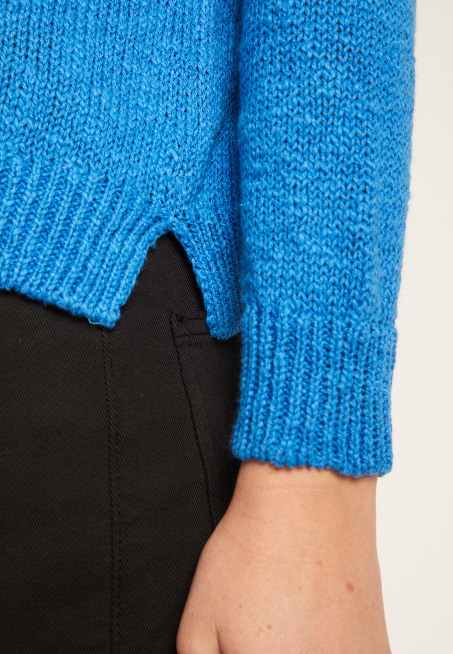 V-neck cotton and linen sweater - Nathalie