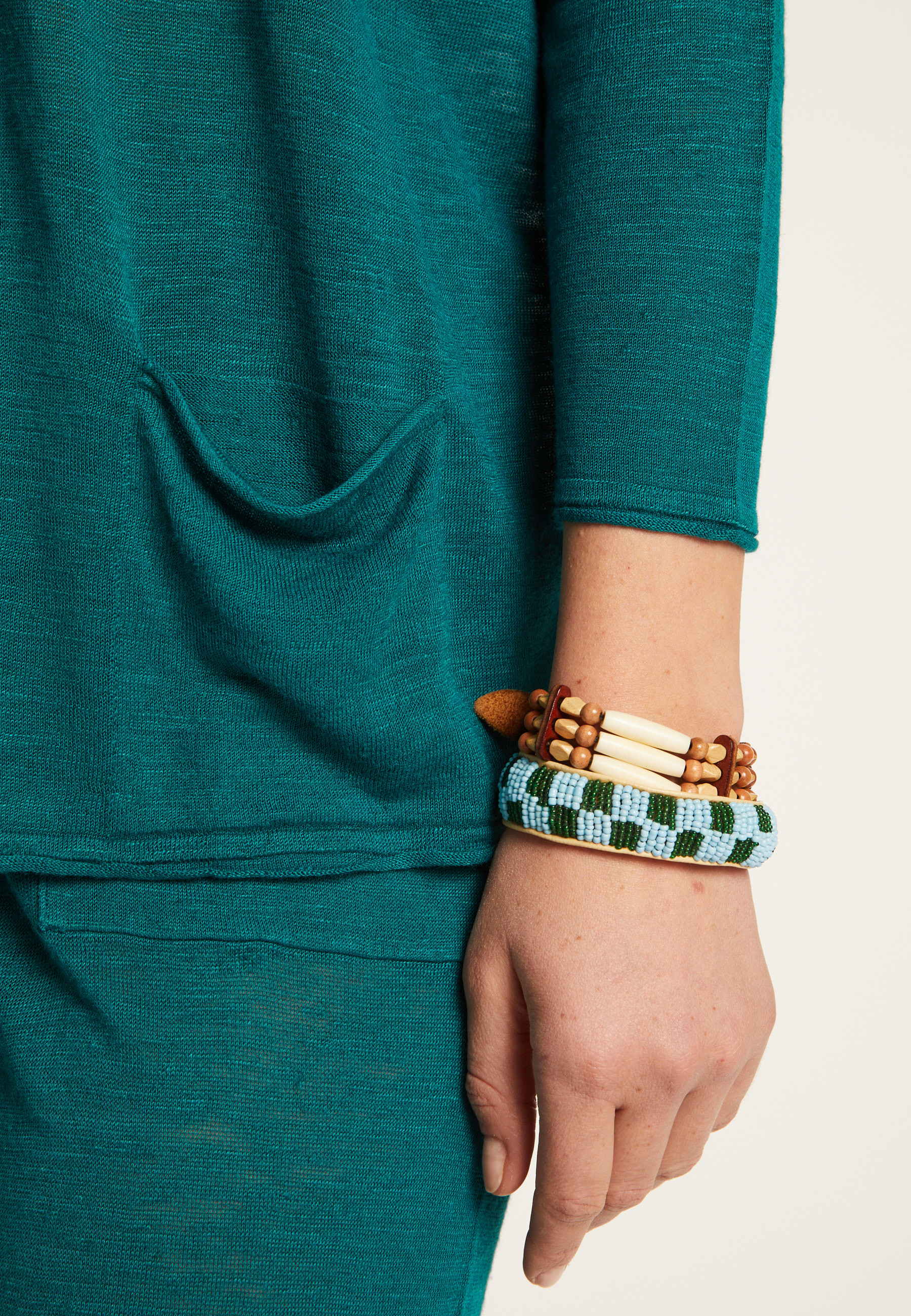 Pull manches chauve-souris en lin flammé - Balou