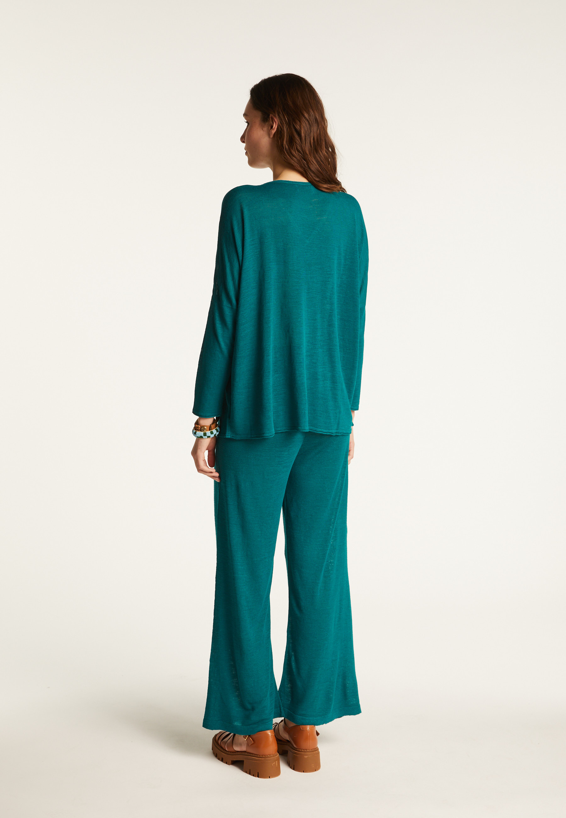 Pull manches chauve-souris en lin flammé - Balou