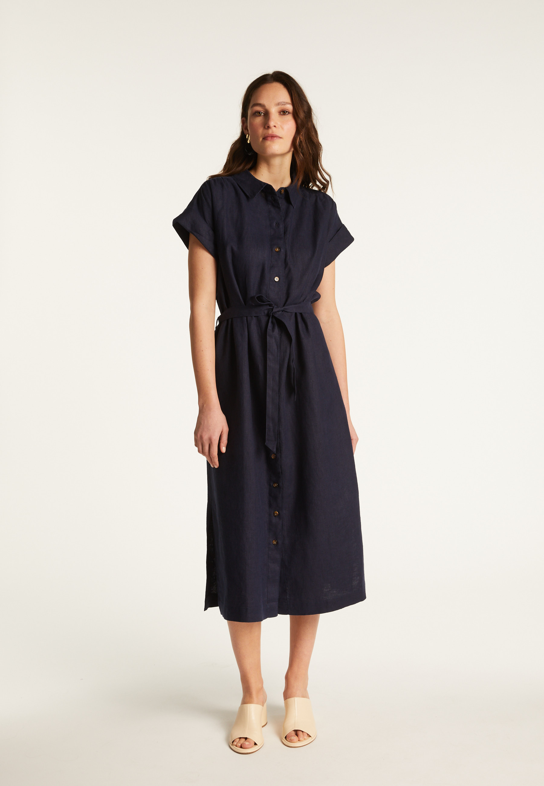 Long sleeve linen dress - Emy