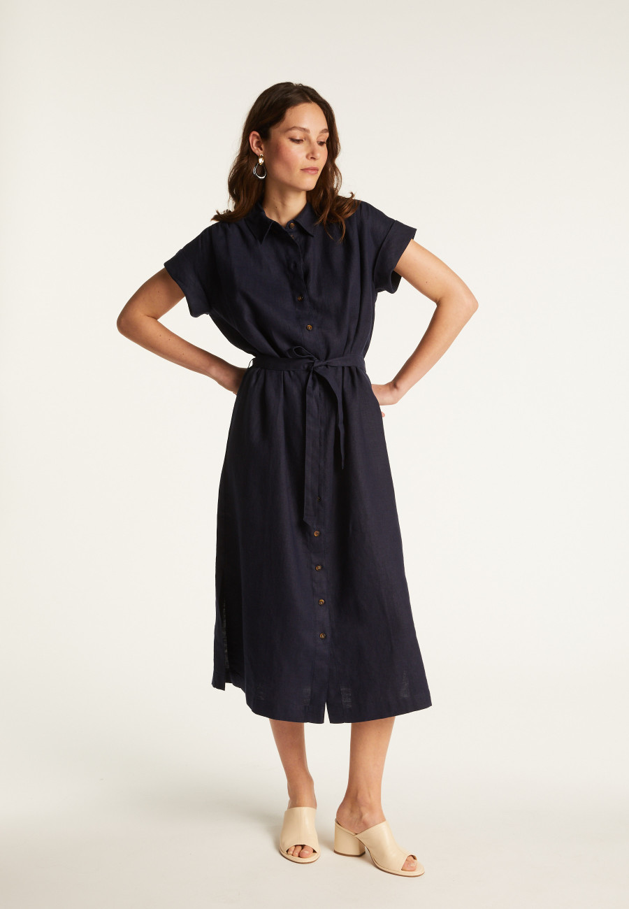 Long sleeve linen dress - Emy
