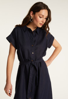 Long sleeve linen dress - Emy