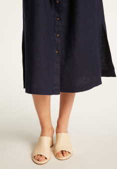 Long sleeve linen dress - Emy