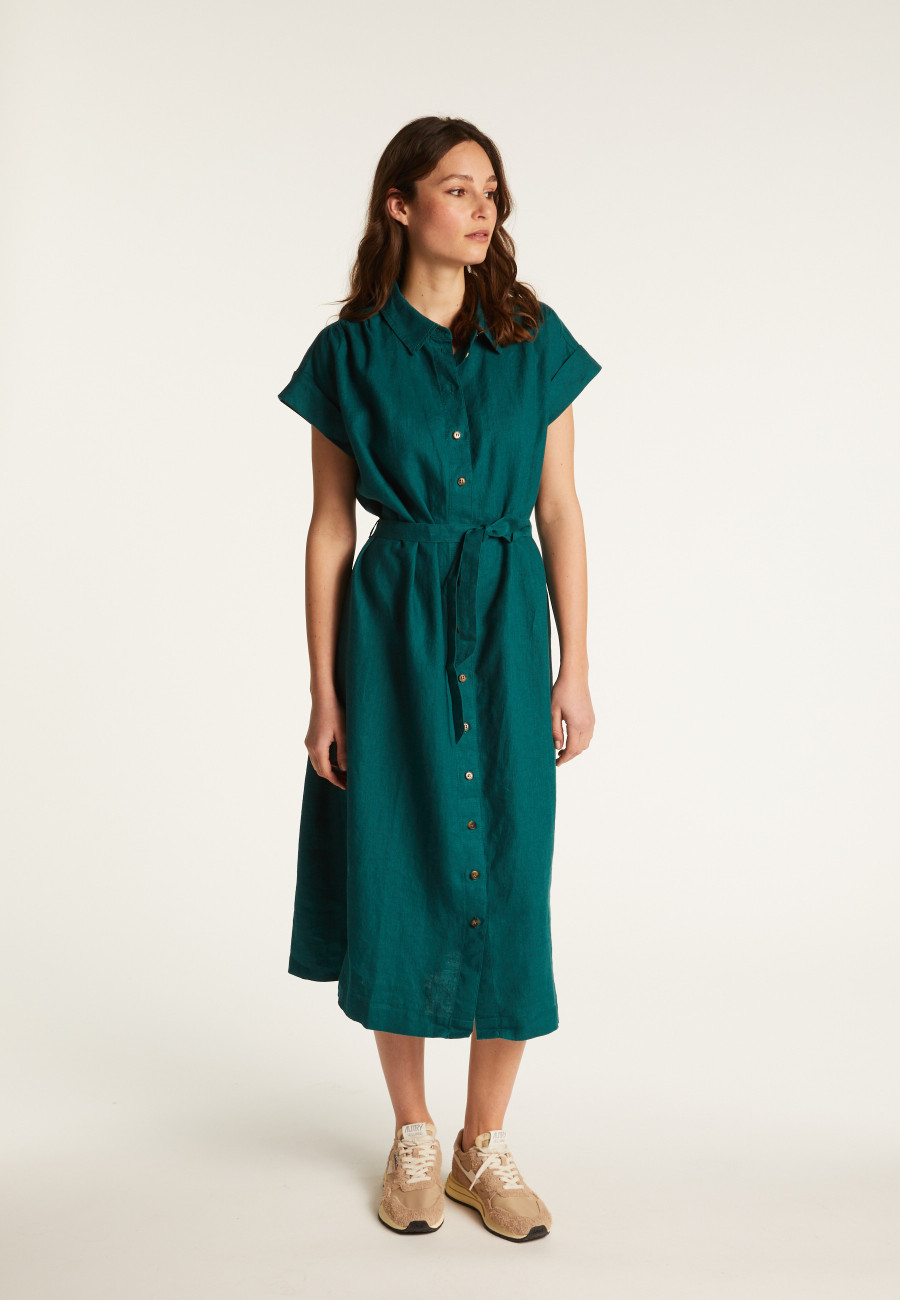 Long sleeve linen dress - Emy