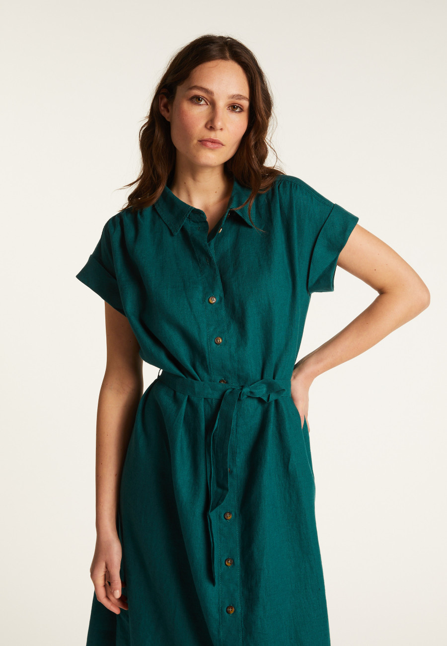 Long sleeve linen dress - Emy