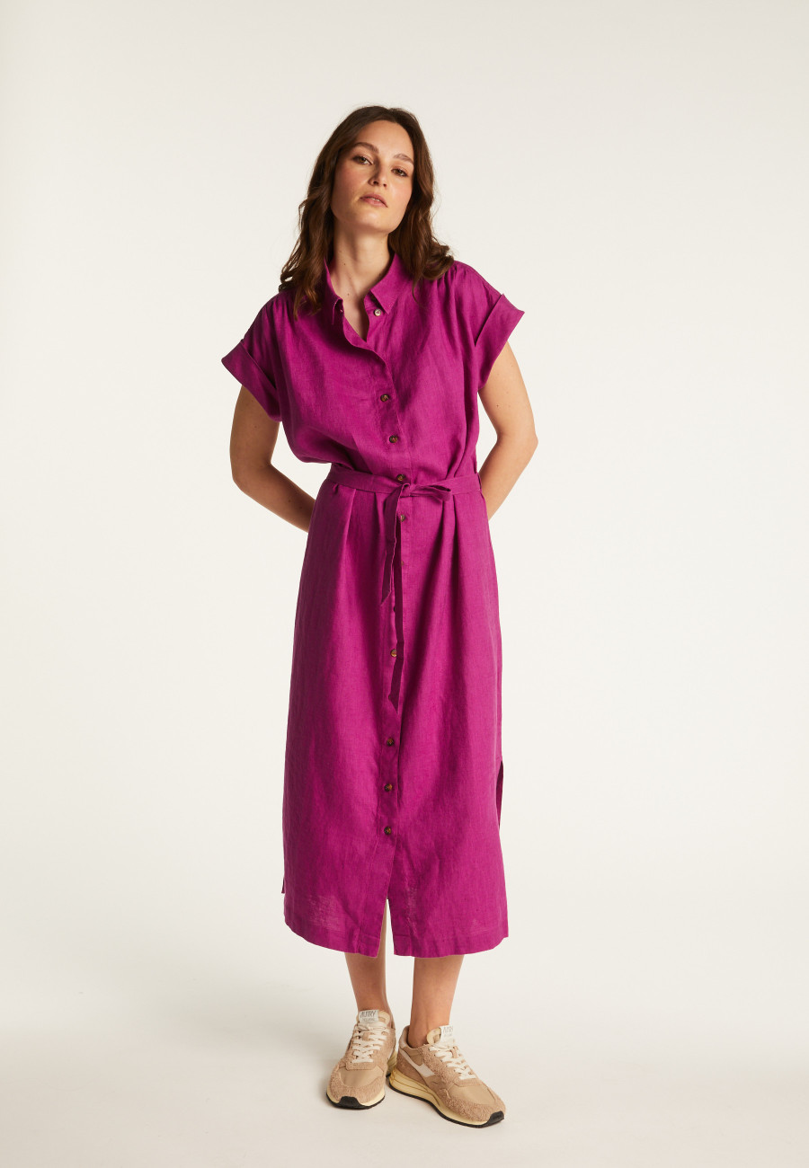 Long sleeve linen dress - Emy