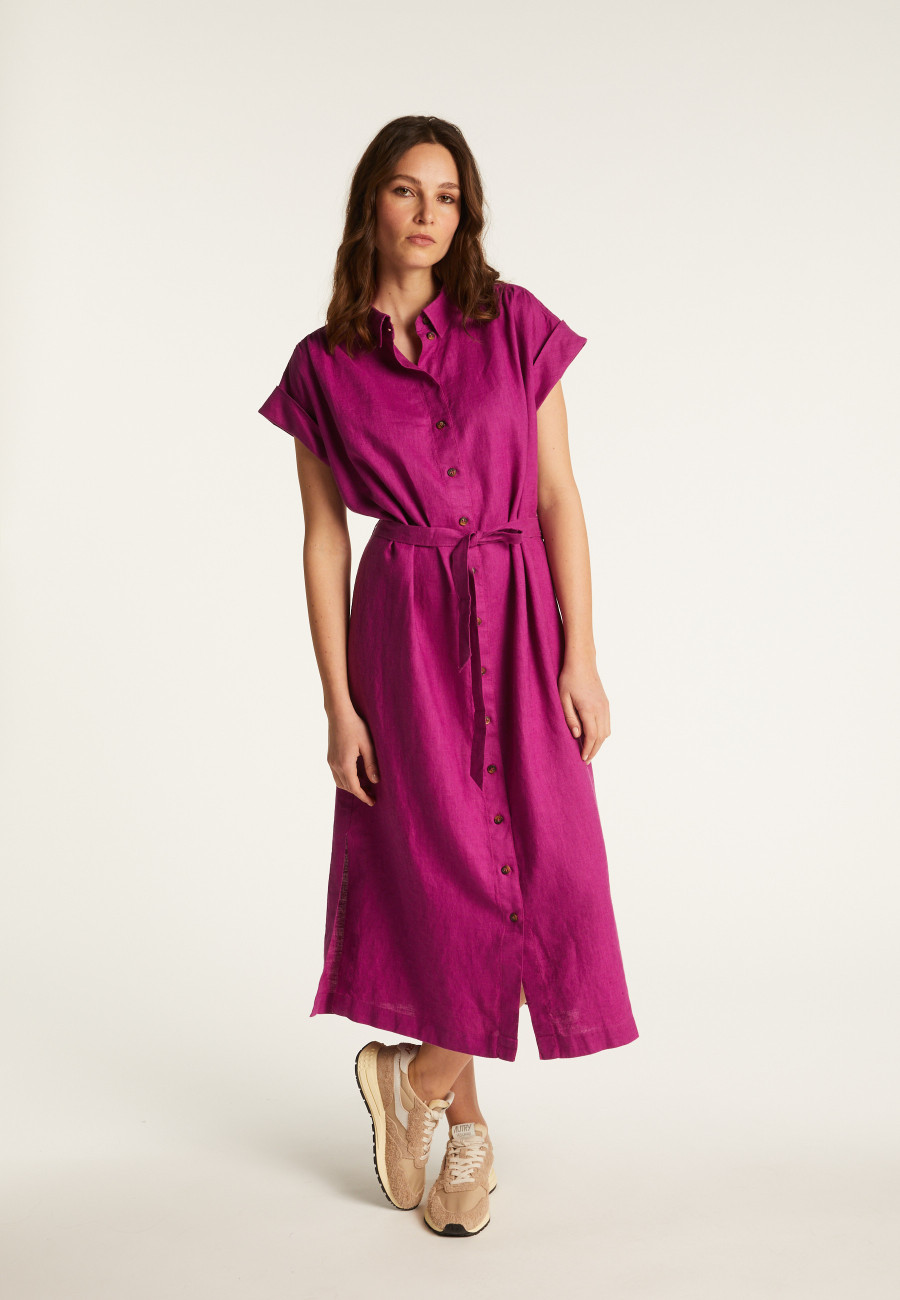 Long sleeve linen dress - Emy