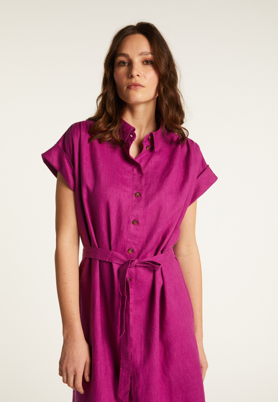 Long sleeve linen dress - Emy