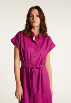 Long sleeve linen dress - Emy