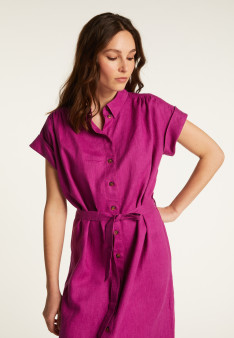 Long sleeve linen dress - Emy