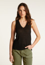 Slub linen V-neck tank top - Lalita