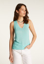 Slub linen V-neck tank top - Lalita