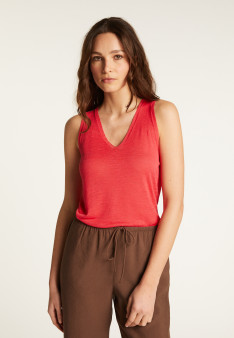 Slub linen V-neck tank top - Lalita
