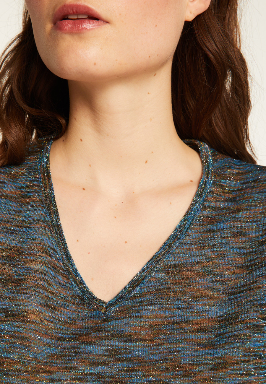 Iridescent V-neck T-shirt - Dolores