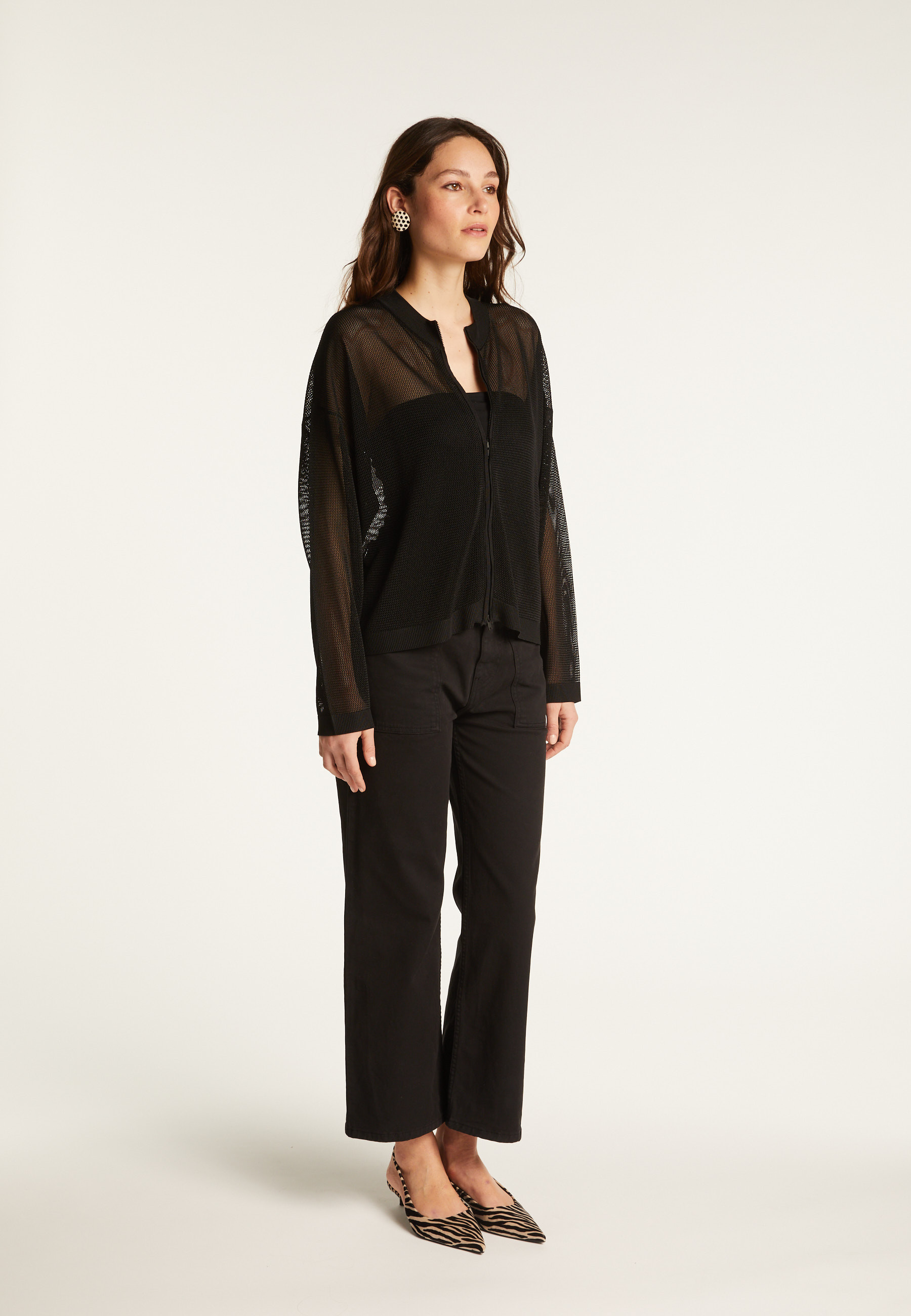 Pull zippé en fil lumière - Denyze