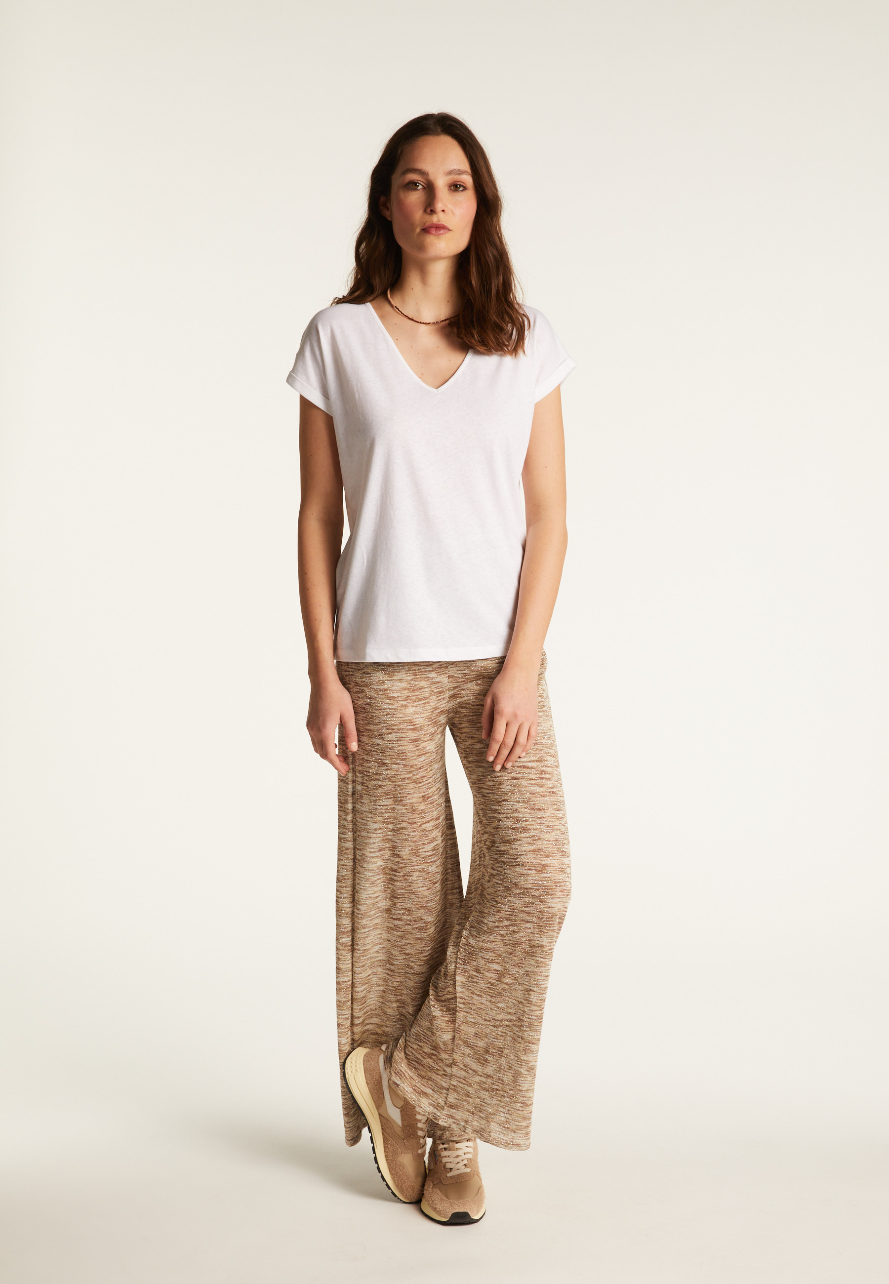 Cotton V-neck T-shirt - Dasha