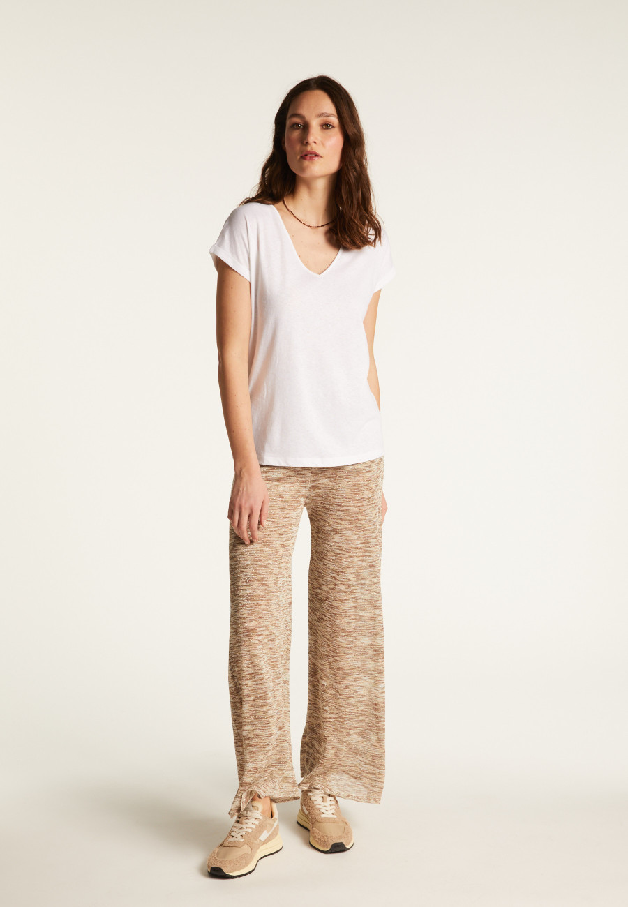 Cotton V-neck T-shirt - Dasha