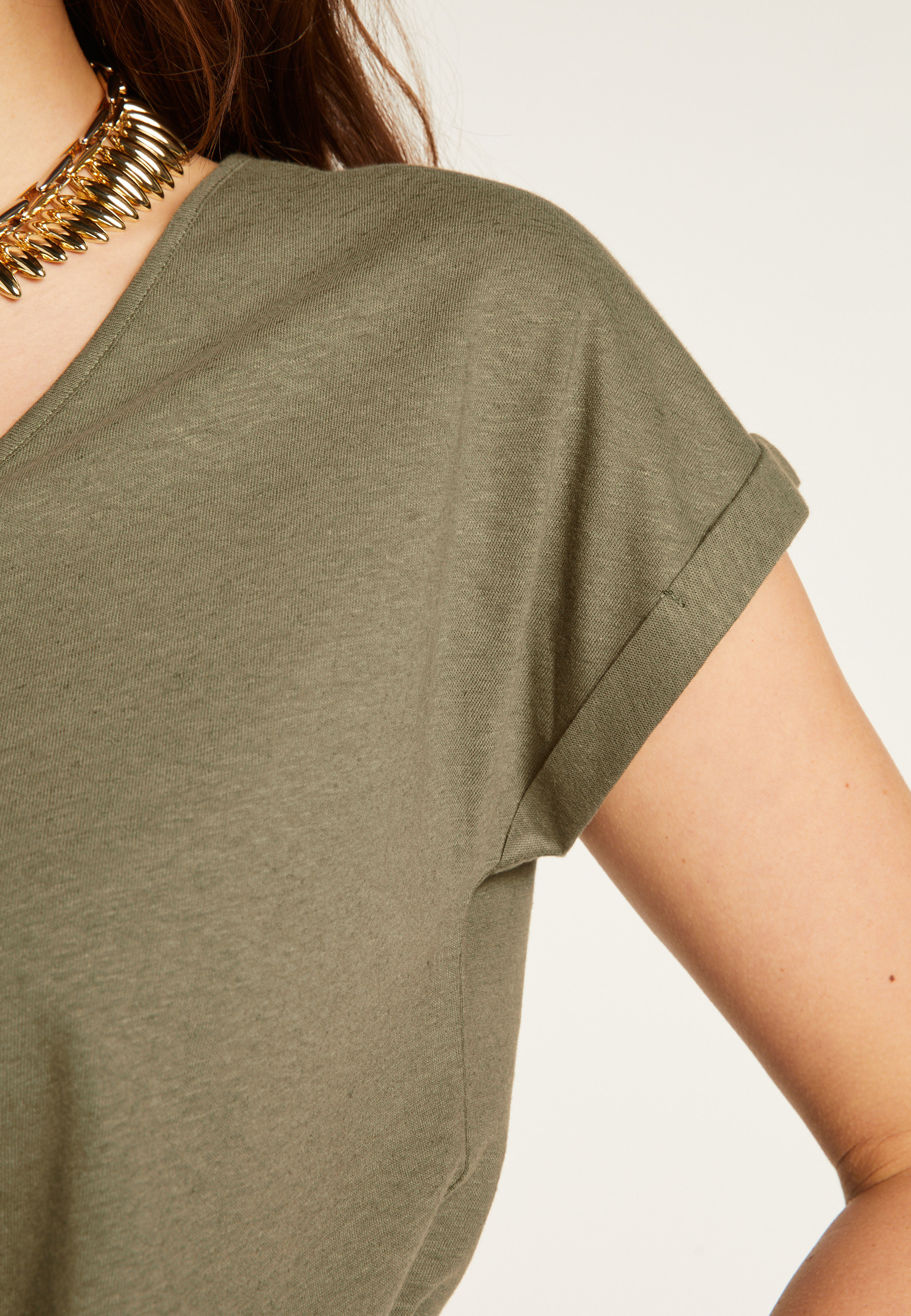 T-shirt col V en coton - Dasha