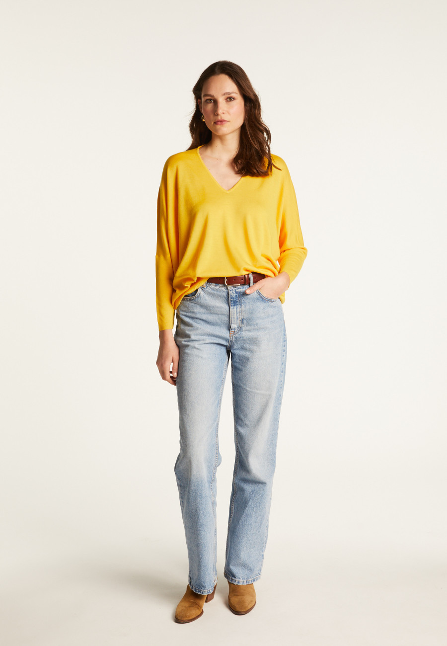 Merino wool bat-sleeve sweater - Boxe