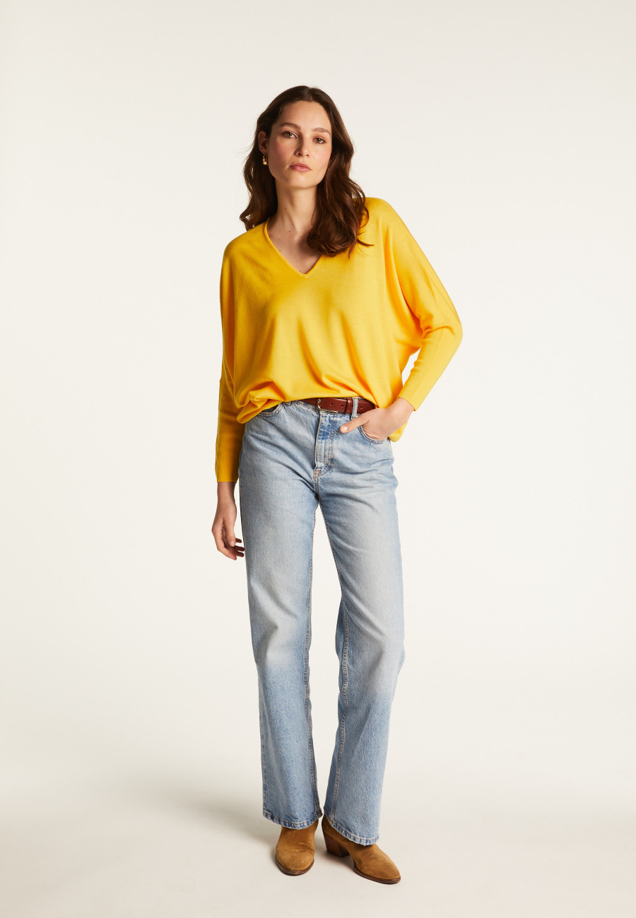 Merino wool bat-sleeve sweater - Boxe