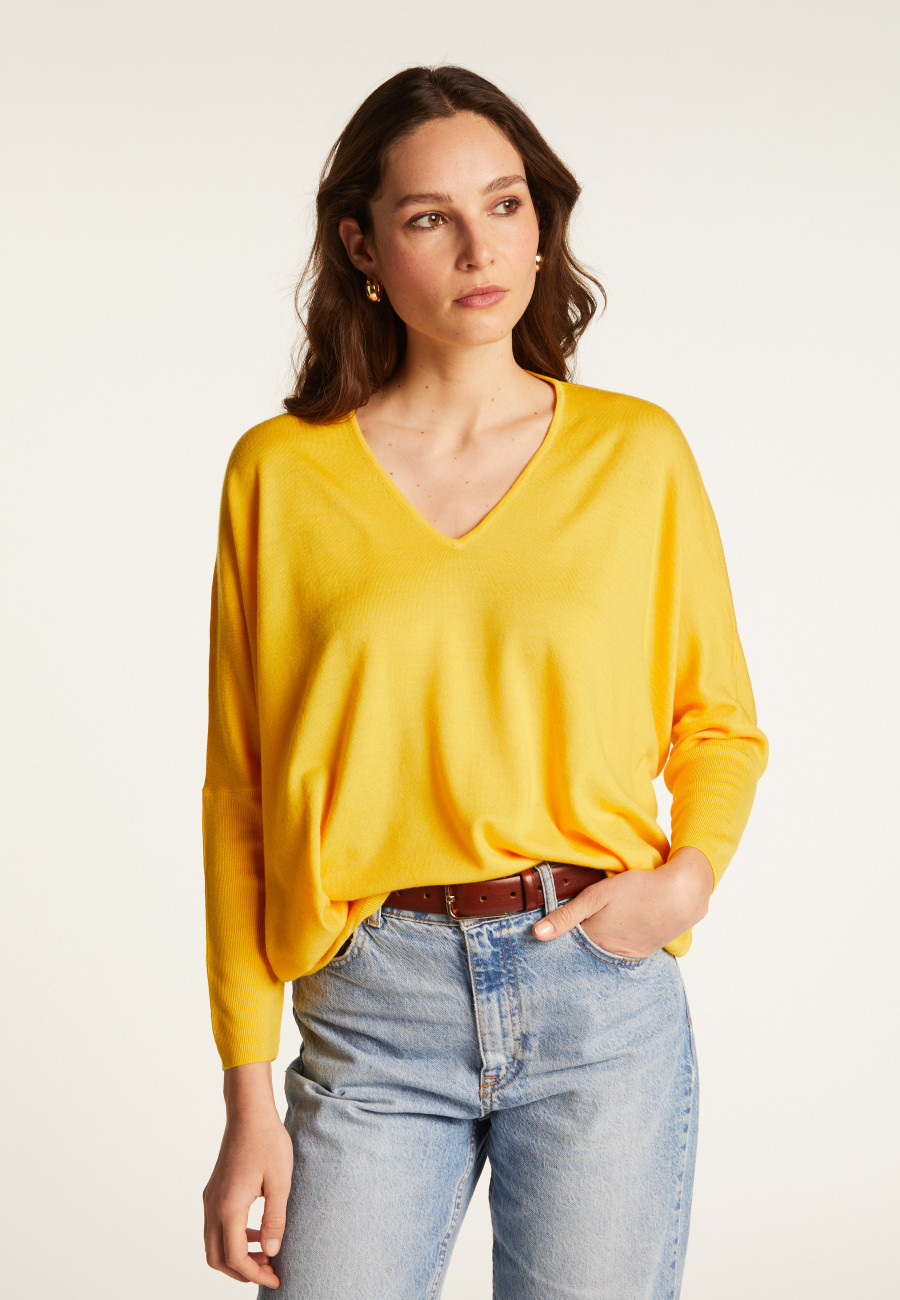 Merino wool bat-sleeve sweater - Boxe