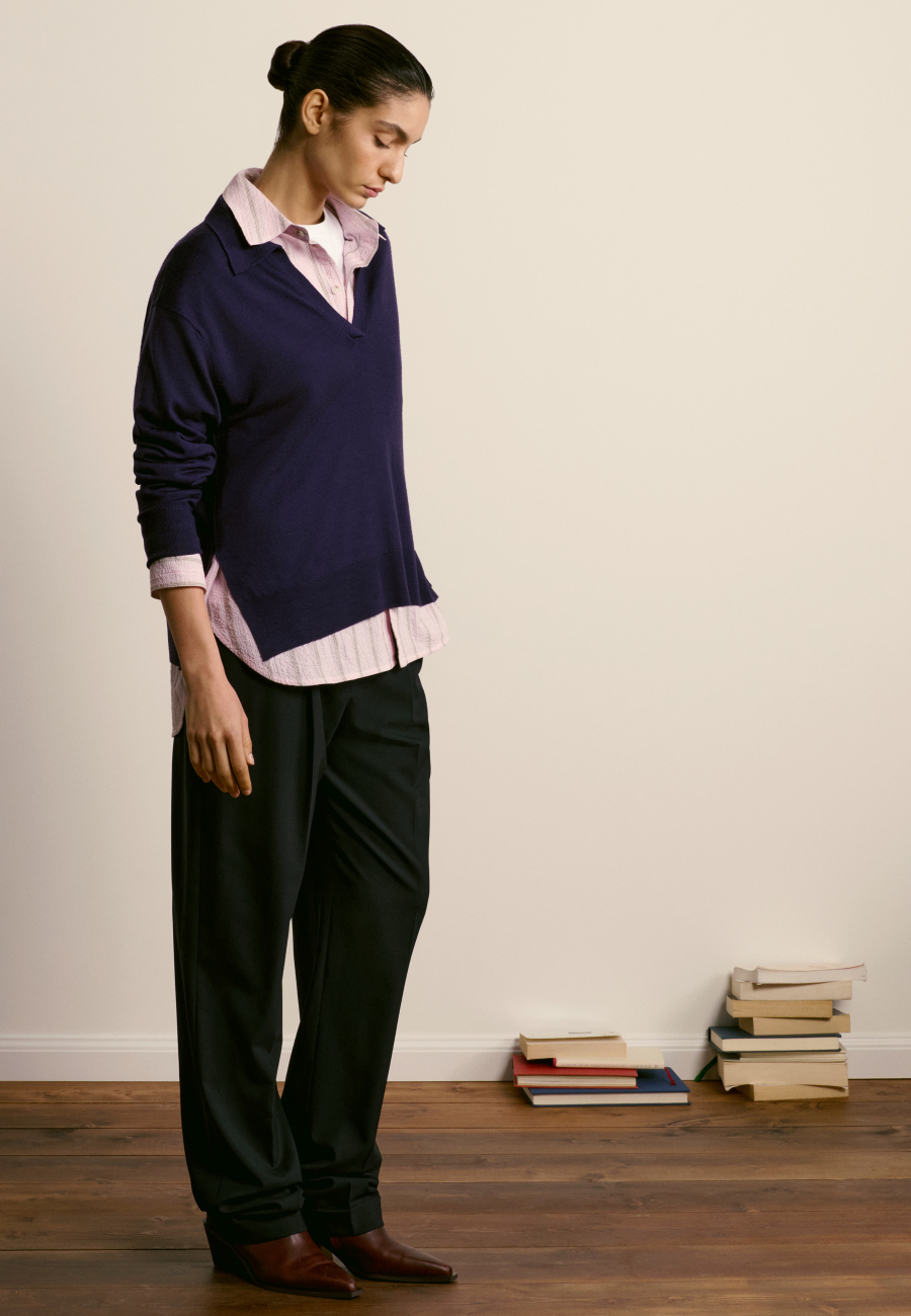 Pull col V oversize en cachemire - Apolline