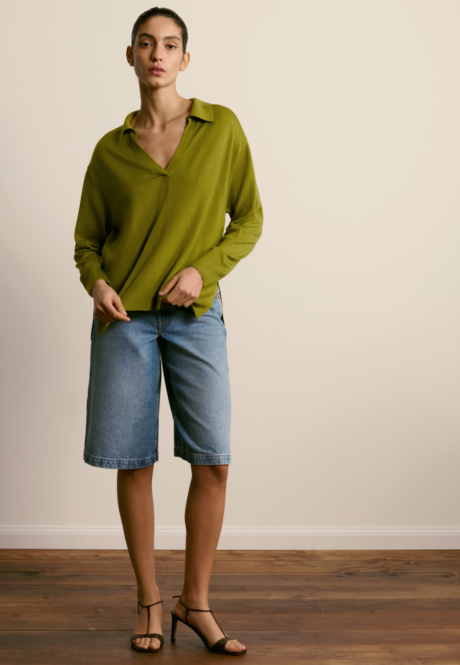 Pull col V oversize en cachemire - Apolline