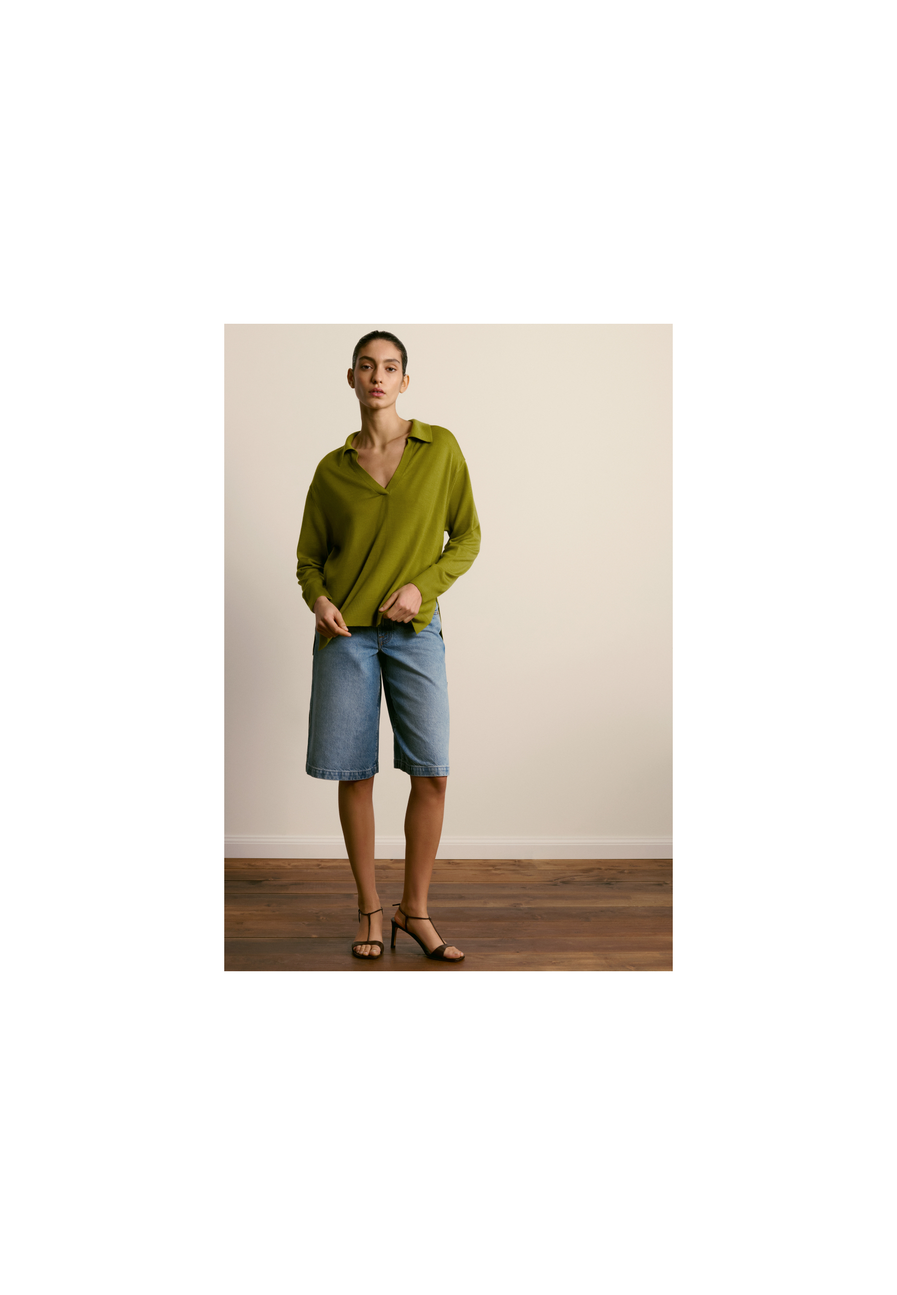 Pull col V oversize en cachemire - Apolline