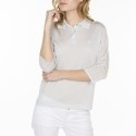 Polo manches fantaisie en Fil Lumière Laure 7080 lunar- 11 gris clair