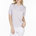Polo motif géométrique en Fil Lumière Louise 7090 fluorite- 16 violet clair