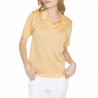 Polo motif géométrique en Fil Lumière Louise 7020 banana- 08 jaune