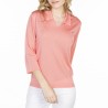 Tshirt col polo en Fil Lumière Lisa 529 melba- 25 rose moyen