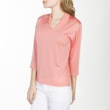 Tshirt col polo en Fil Lumière Lisa 529 melba- 25 rose moyen
