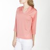 Tshirt col polo en Fil Lumière Lisa 529 melba- 25 rose moyen