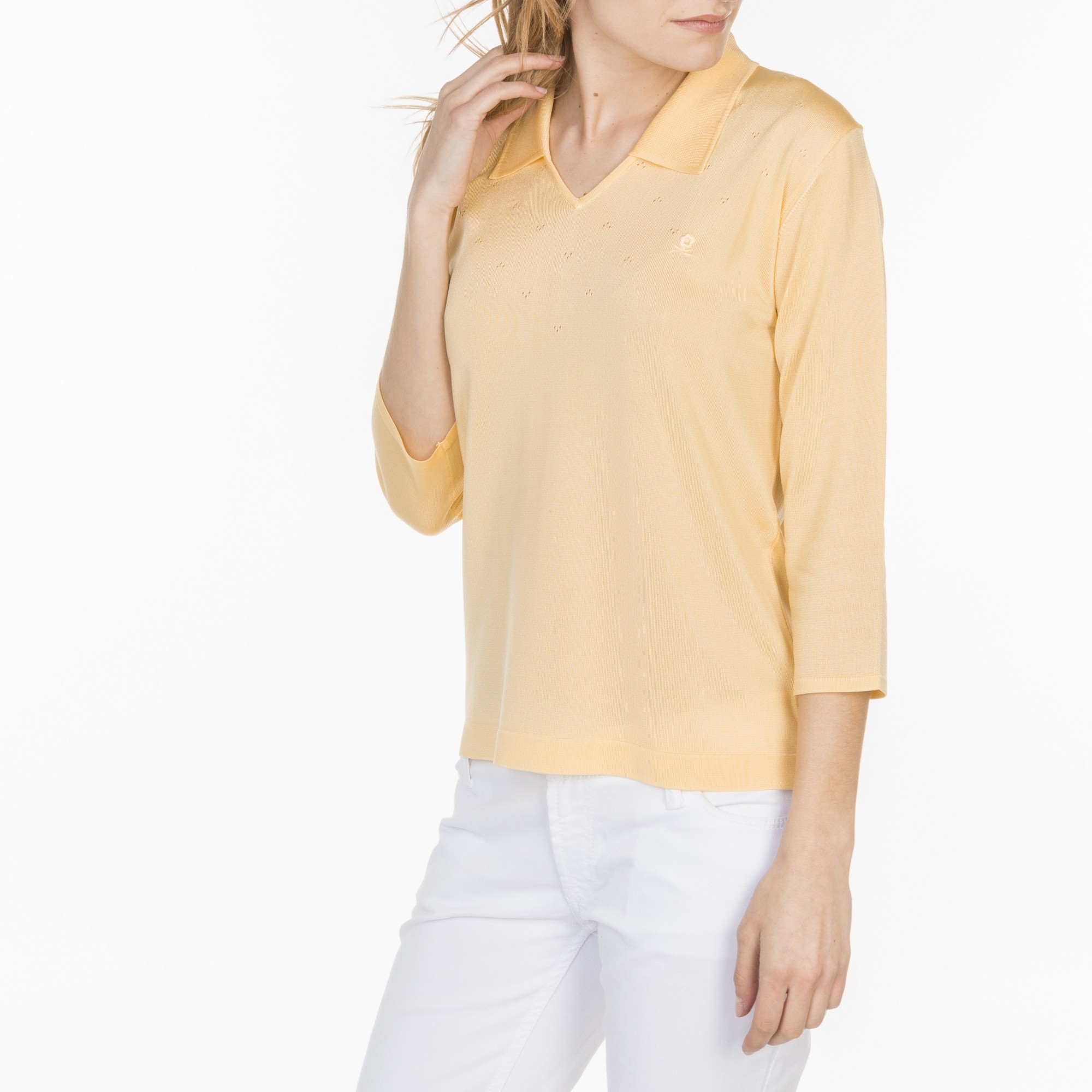 Tshirt col polo en Fil Lumière Lisa 7020 banana- 08 jaune