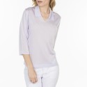 Tshirt col polo en Fil Lumière Lisa 7090 fluorite-16 violet clair